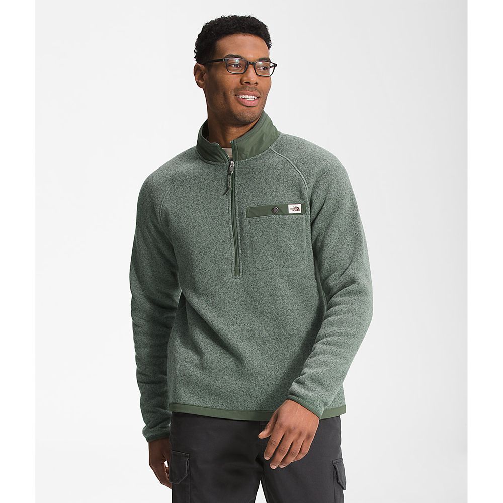 The North Face Fleece Jacket Mens Australia - The North Face Gordon Lyons ¼ Zip Green (ZYH-904287)